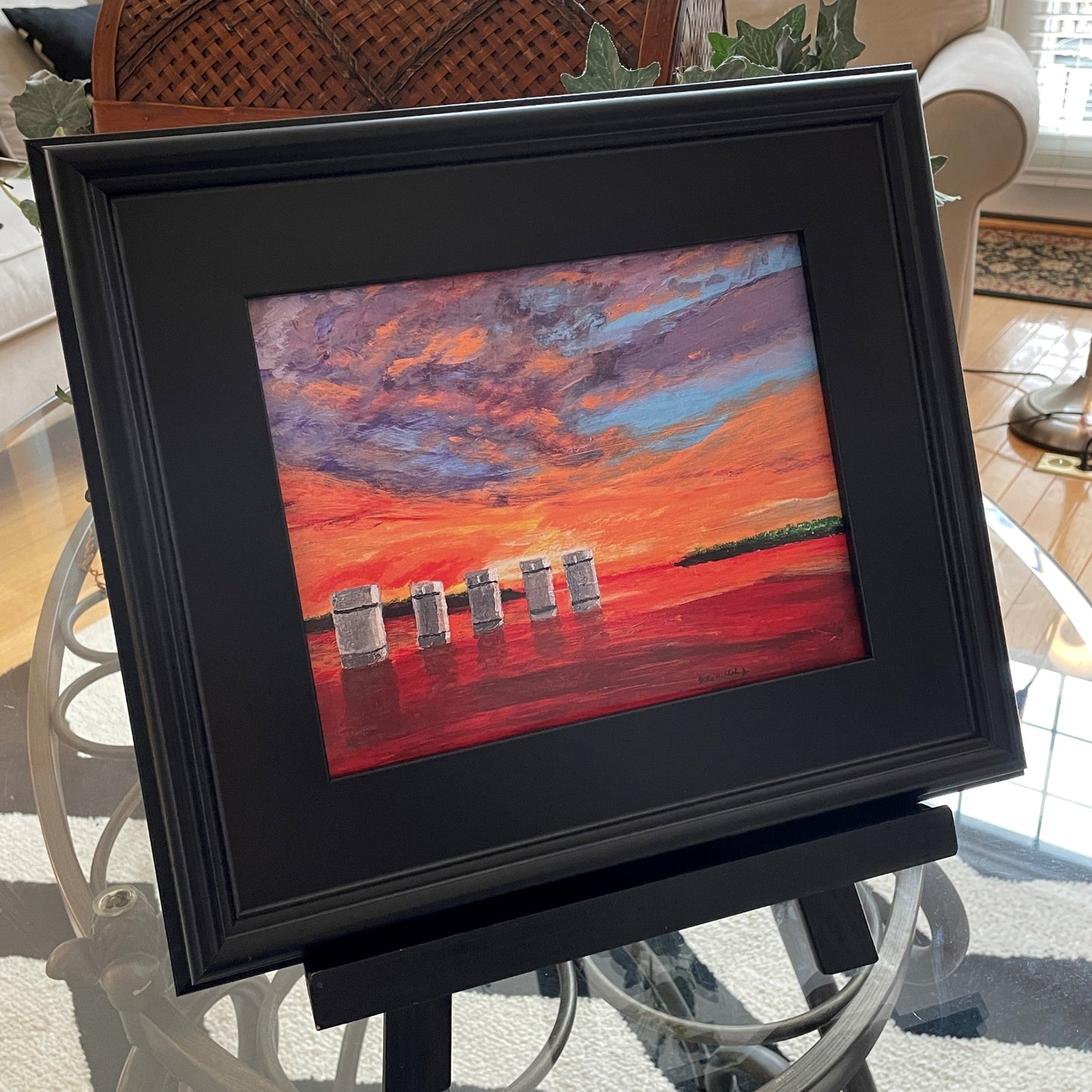 Five 5 Towers at Lake Murray Dam in South Carolina Original Painting