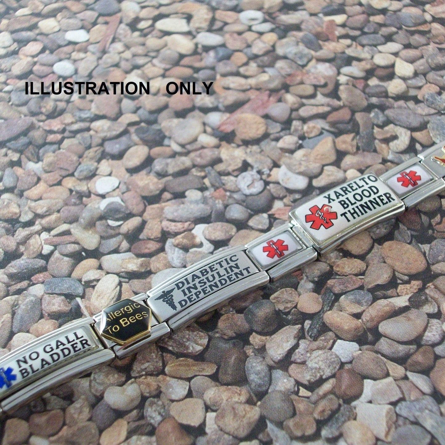 Eliquis Blood Thinner Medical Alert ID Italian Charm for Bracelet by Gadow Jewelry