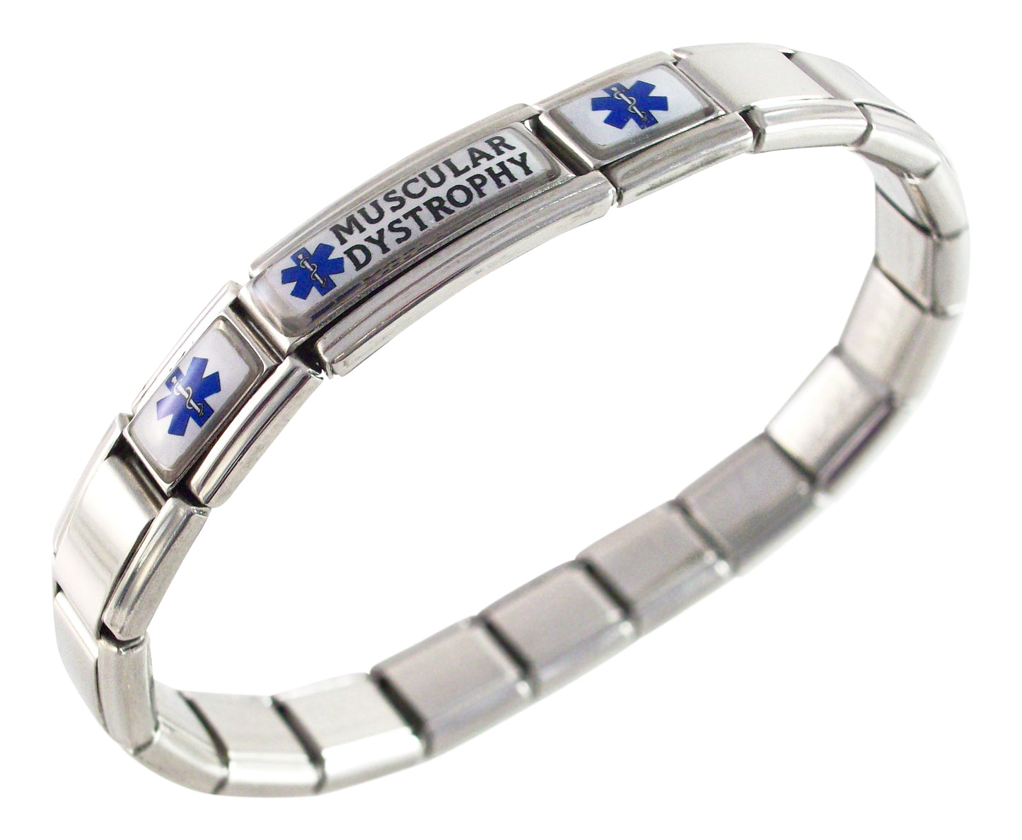 Muscular Dystrophy Medical Bracelet Italian Charm Style by Gadow Jewelry