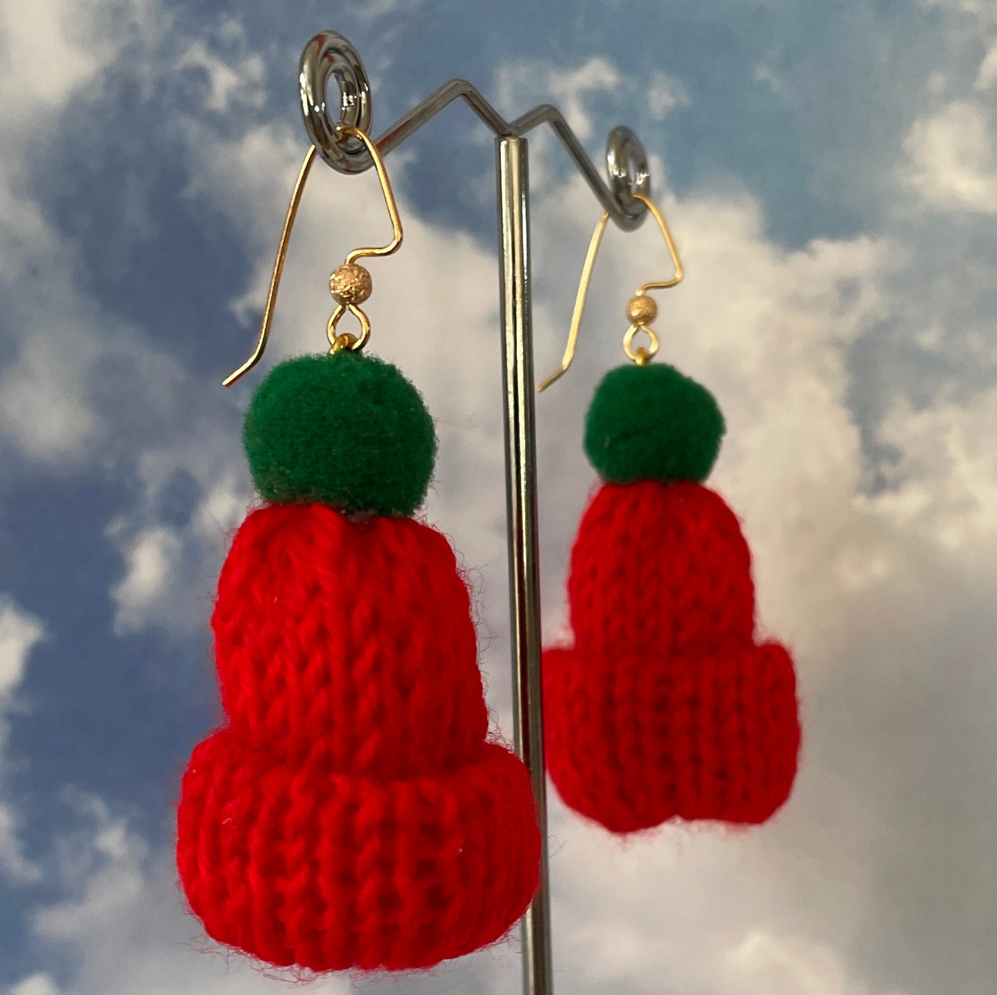 Christmas Knitted Woven Hat Dangle Earrings