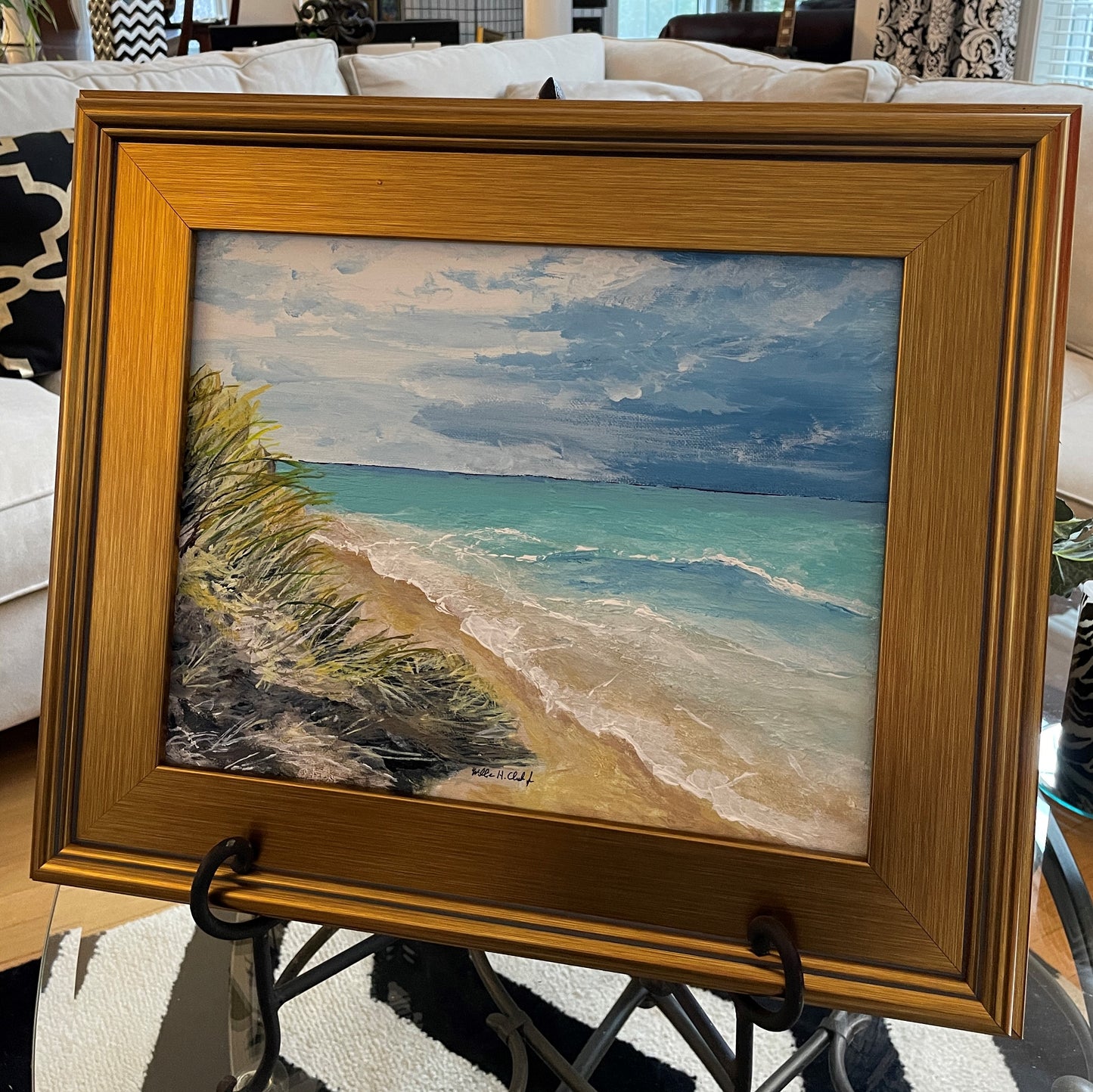 Ocean Beach Seagrass Gentle Waves Original Painting