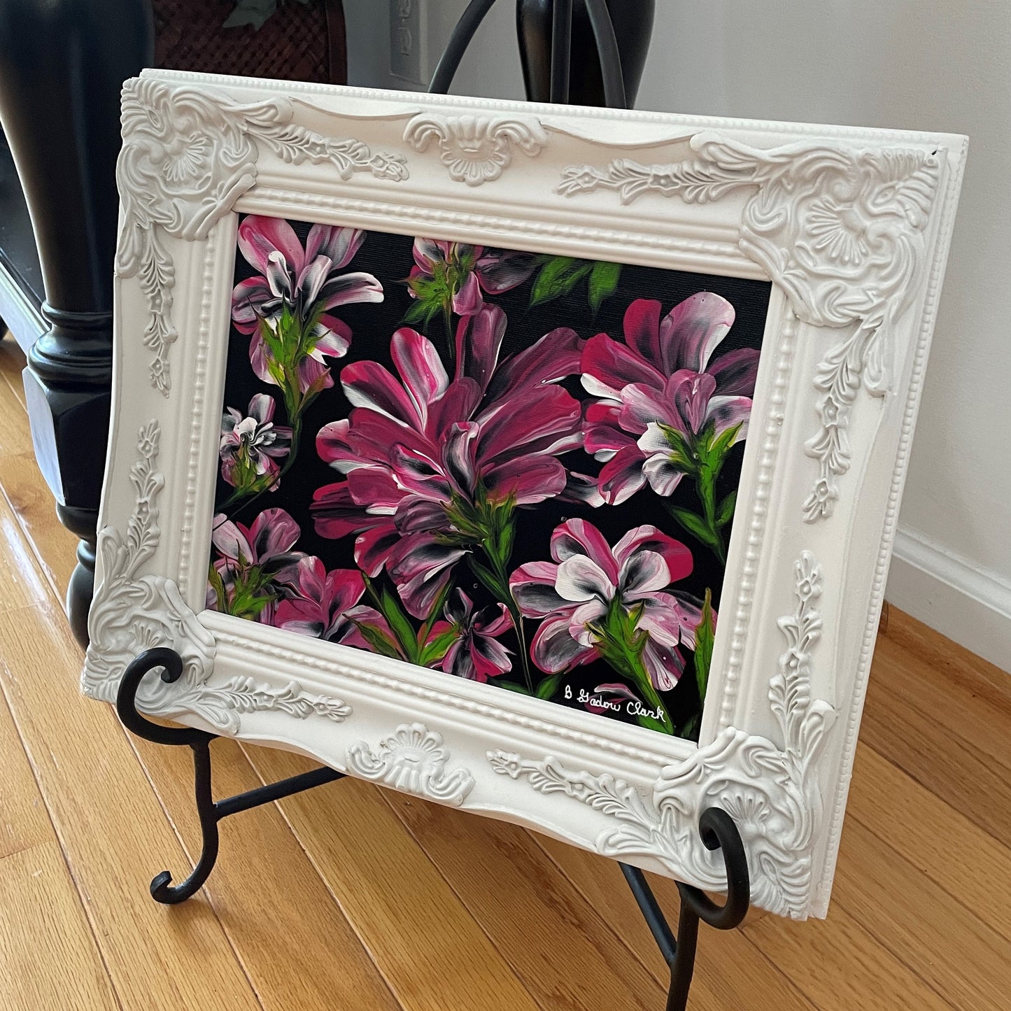 Pink Flowers Original Painting By Brenda