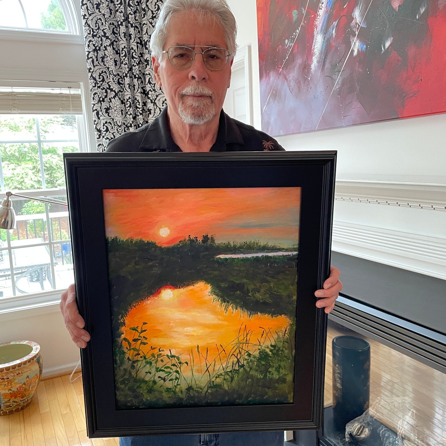 Reflections on a Marsh Original Oil Painting