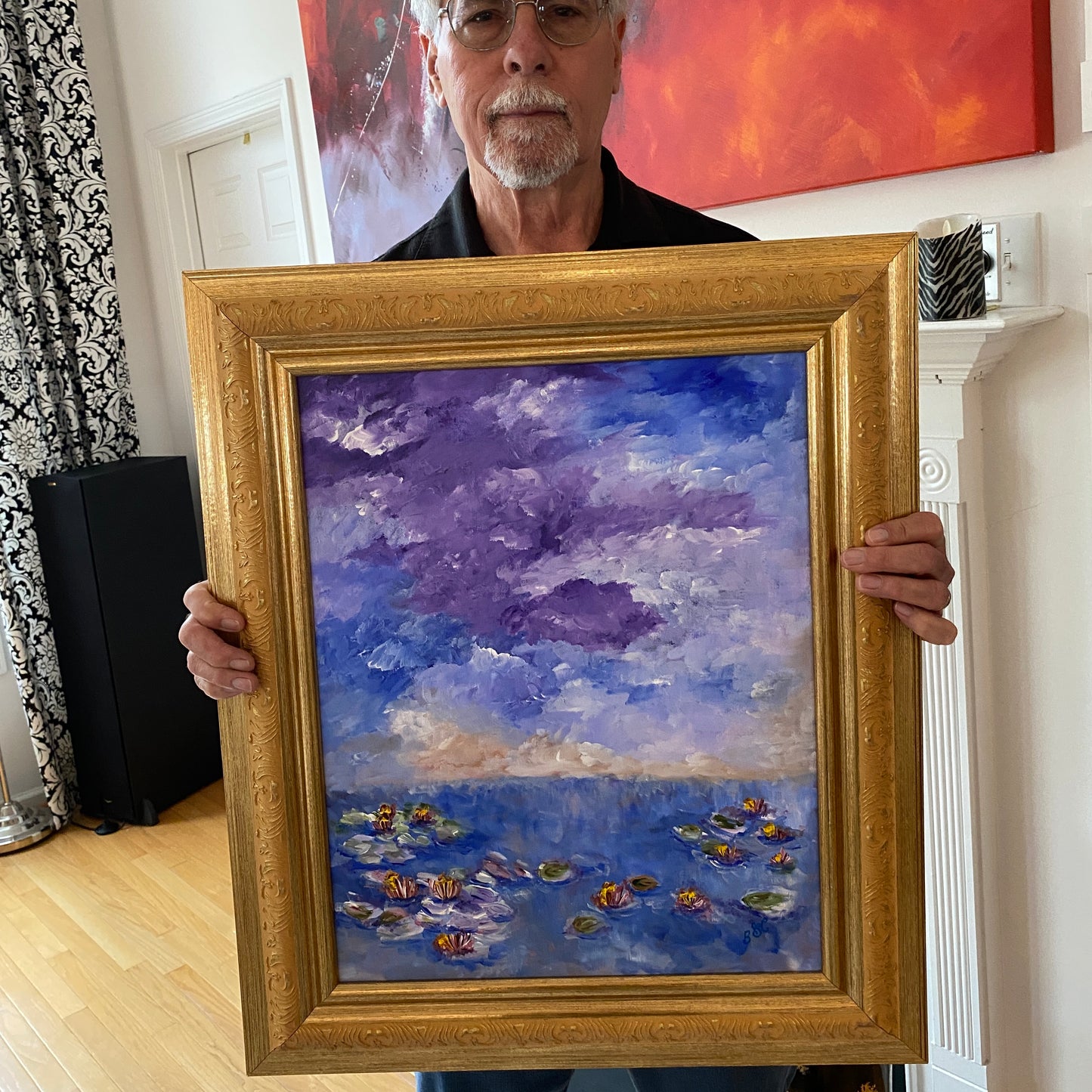 Water Lilies Inspired by Claude Monet Hand Painted Original by Brenda Gadow Clark