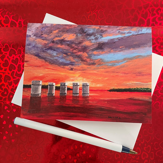 Greeting Cards of Five Towers at Lake Murray Dam in South Carolina