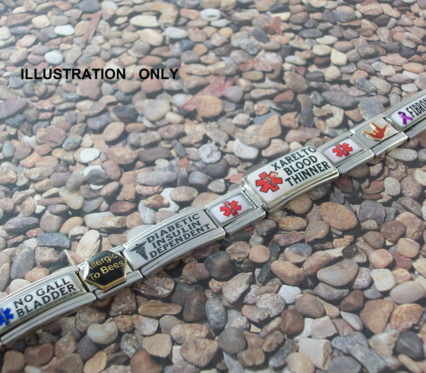 Implantable Cardioverter Defibrillator Medical Alert Bracelet Italian Charm Style