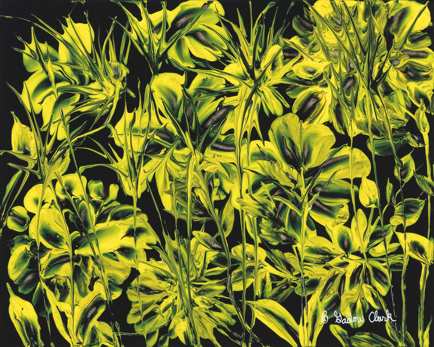 Abstract Yellow Flowers Paper Print Award from Crooked Creek Art League
