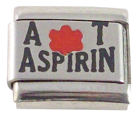 Allergic to Aspirin Italian Charm for Bracelet by Gadow Jewelry