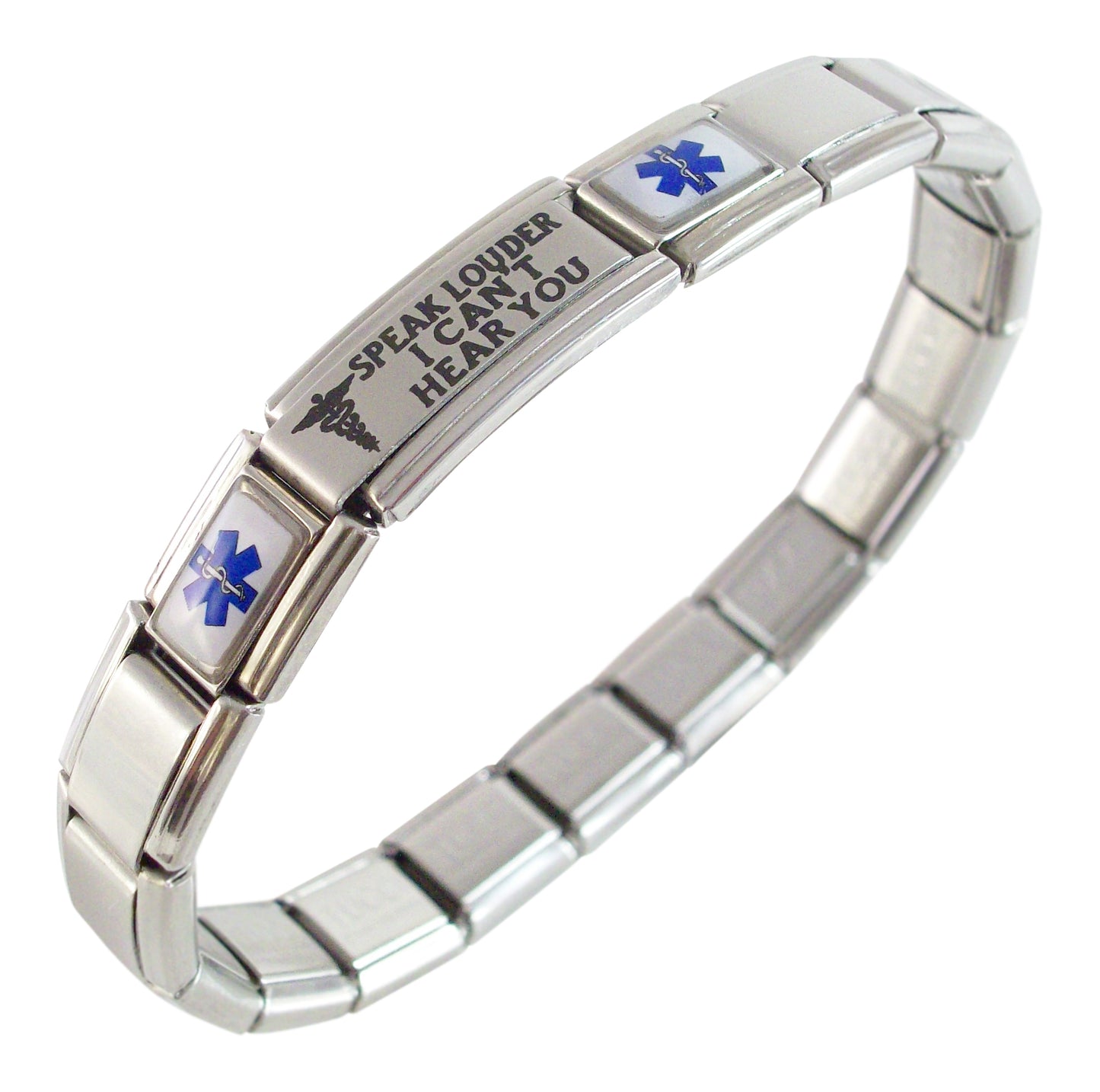 Gadow Jewelry Speak Louder I Can't Hear You Bracelet Italian Charm Style Hearing Impaired