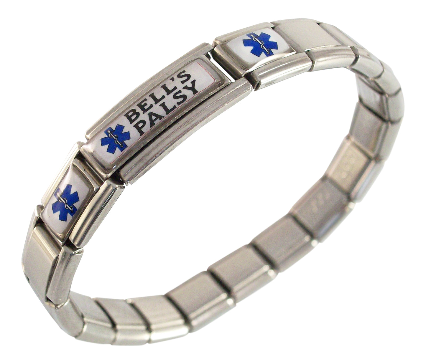 Bell's Palsy Medical Alert Bracelet Italian Charm Style