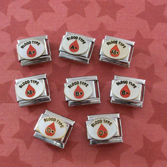 Blood Type Italian Charms by Gadow Jewelry