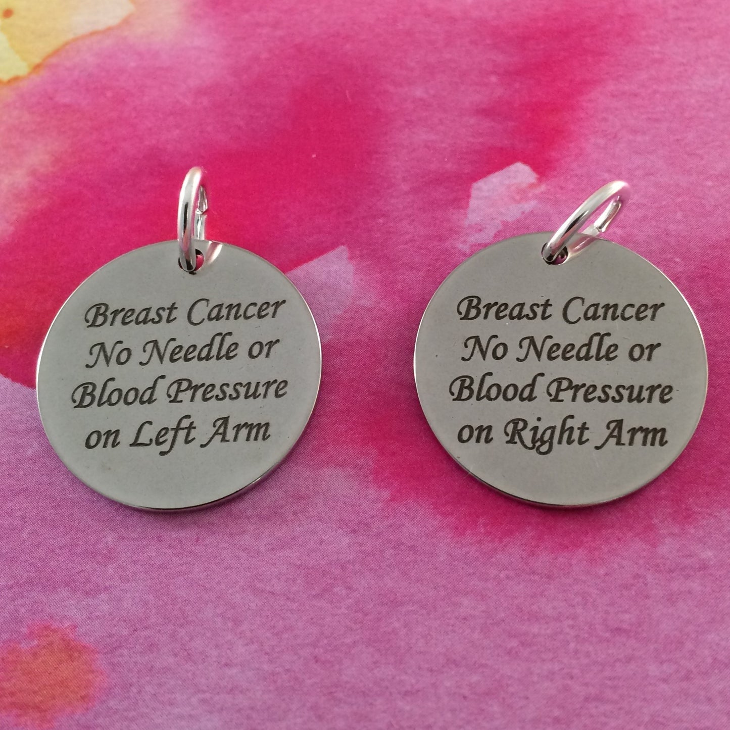 Breast Cancer No Needle or Blood Pressure Dangle Charm for Bracelet or Necklace