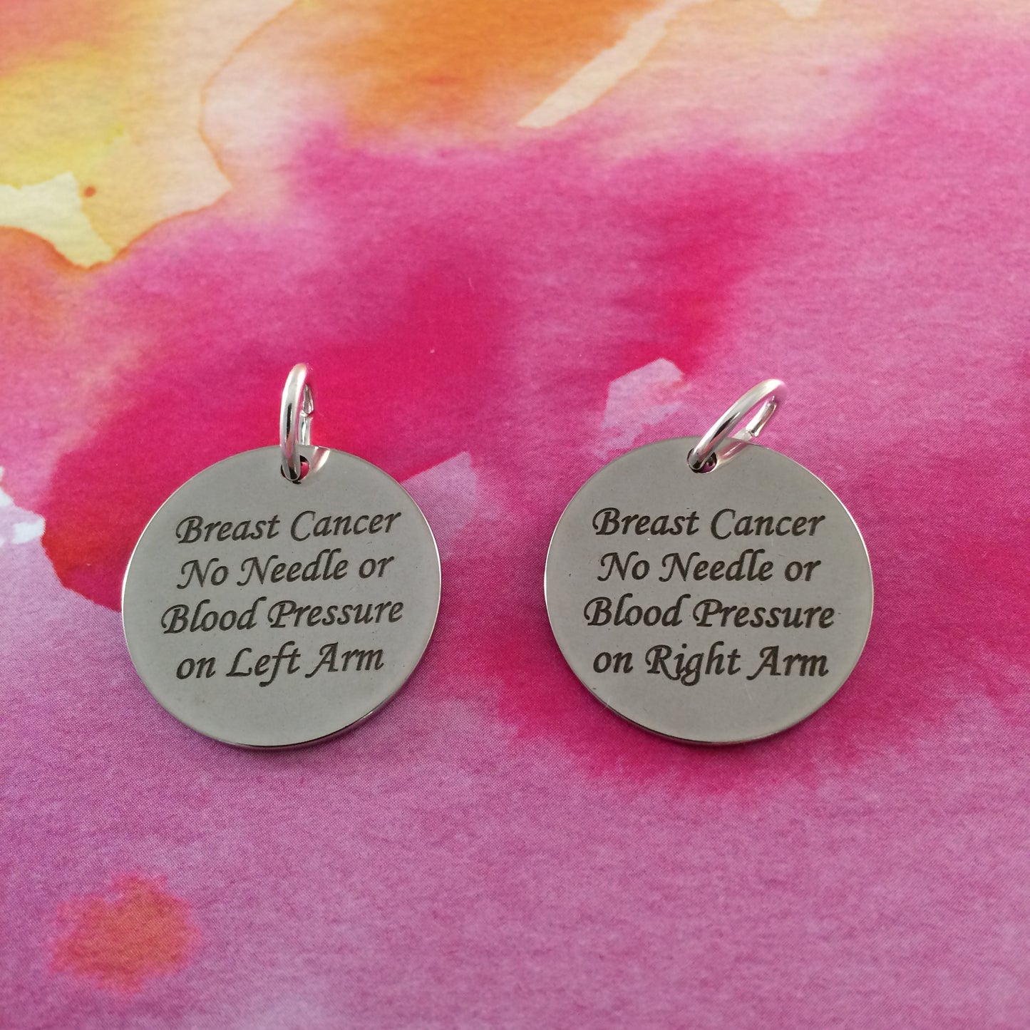 Breast Cancer No Needle or Blood Pressure Dangle Charm for Bracelet or Necklace