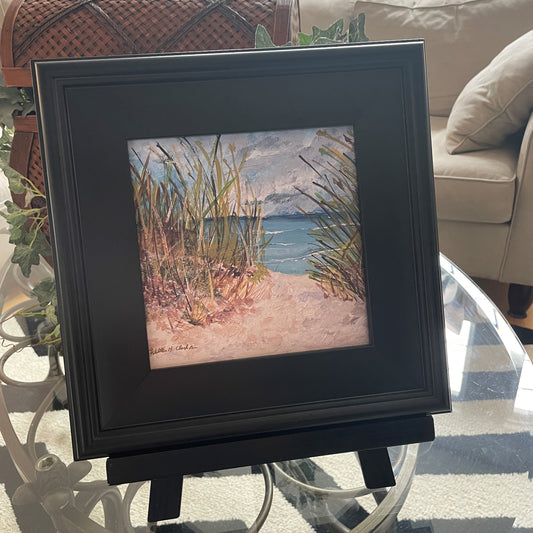 Seagrass on Ocean Bay Beach Canvas Print of Original Painting