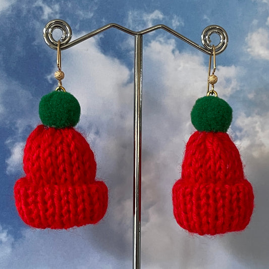 Christmas Knitted Woven Hat Dangle Earrings