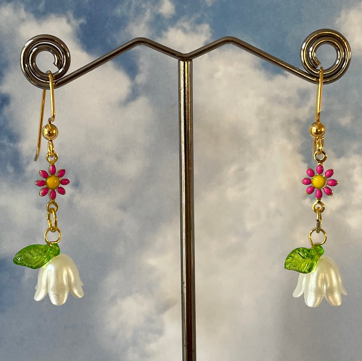 Handmade Lily of the Valley Earrings by Brenda Gadow Clark