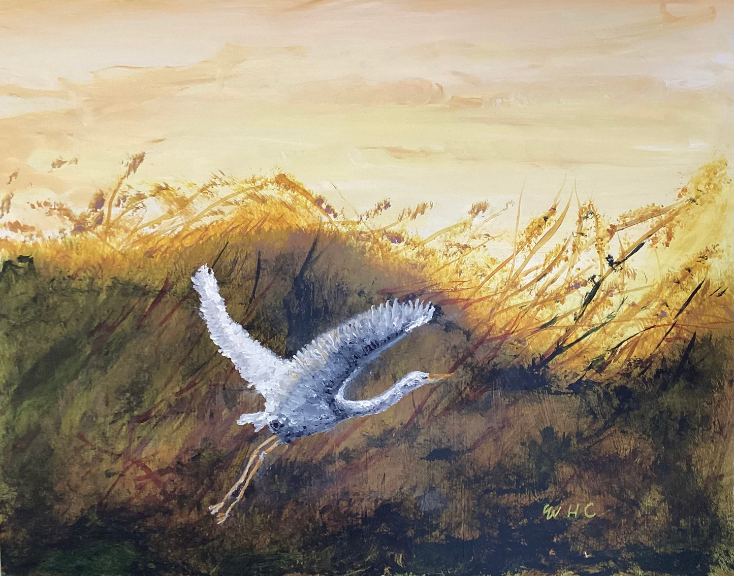No Regret Egret Original Painting