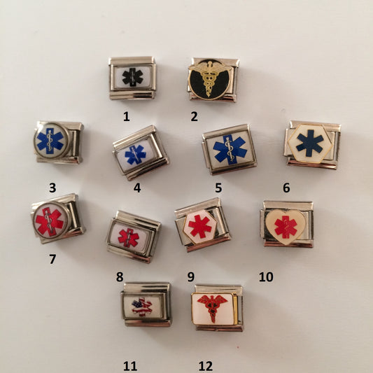 Gadow Jewelry Medical Alert Star of Life Italian Charms for Bracelet