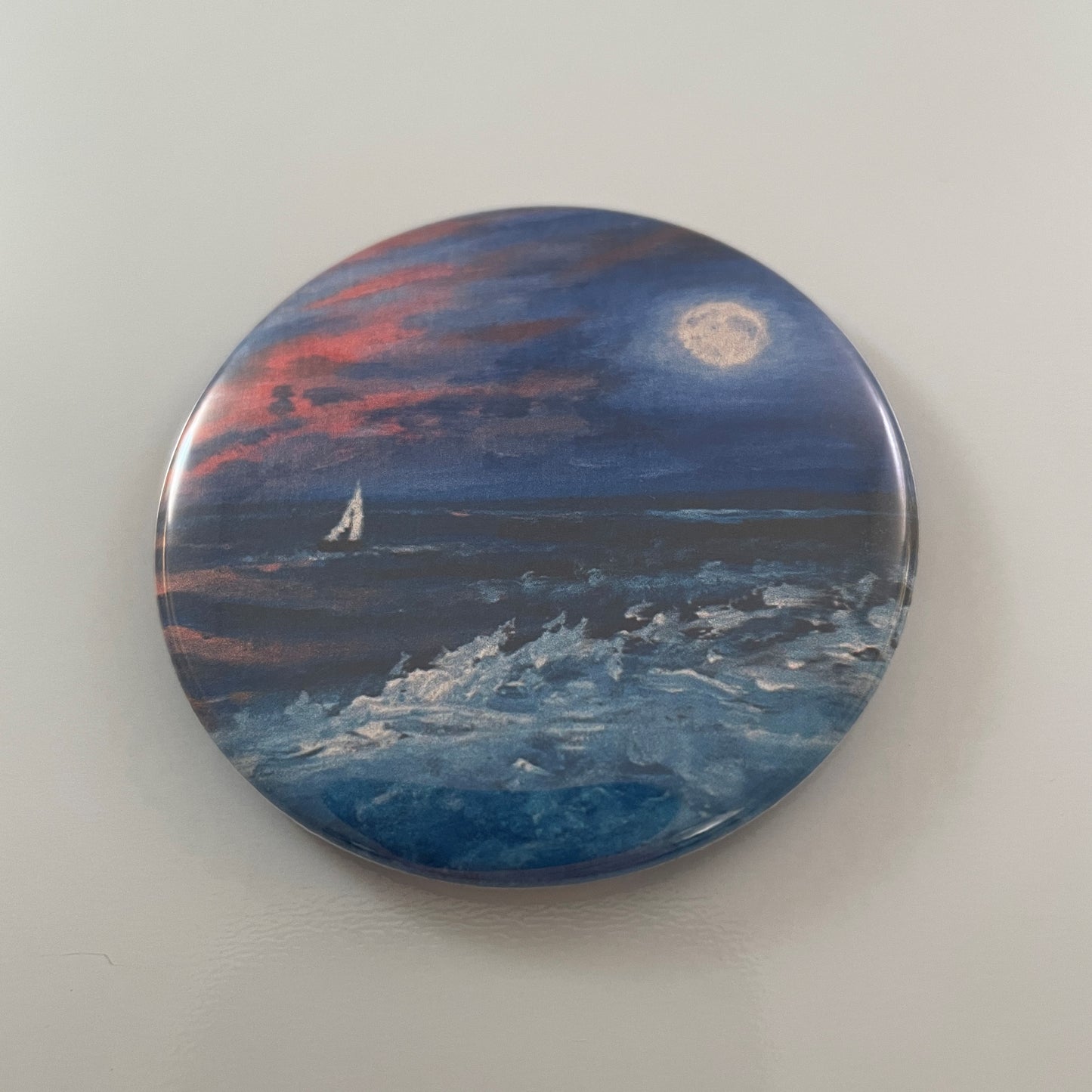 Moon Ocean Sea Sailboat Magnet of Original Painting