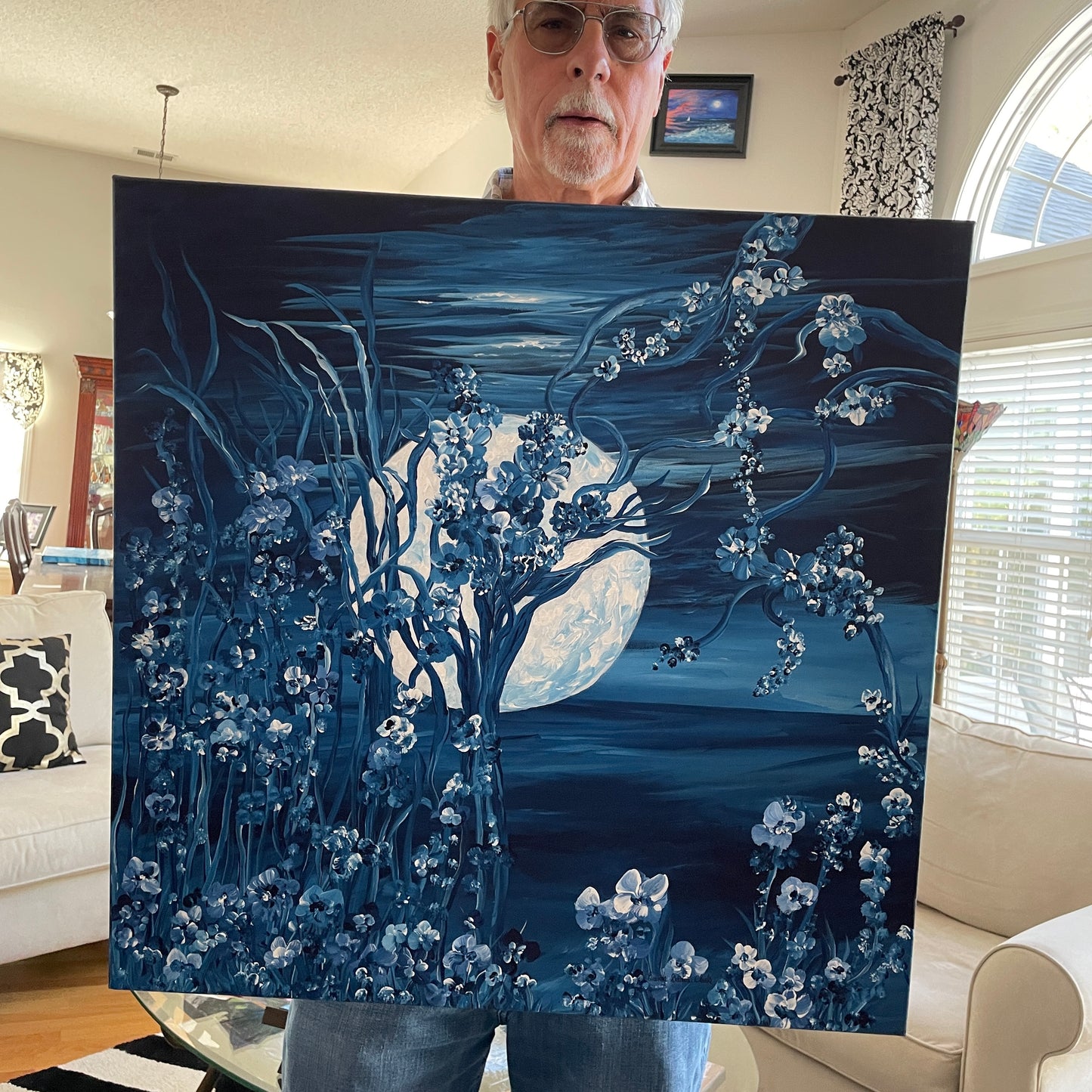 Once in a Blue Moon Original Painting by Brenda Gadow Clark