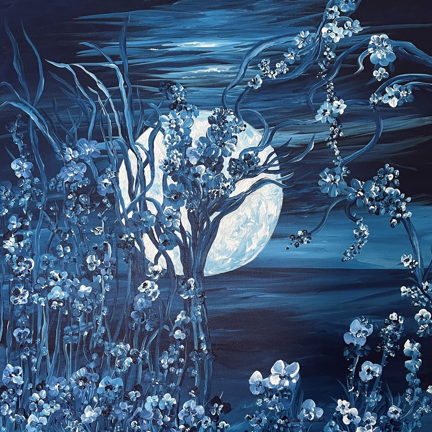 Once in a Blue Moon Original Painting by Brenda Gadow Clark