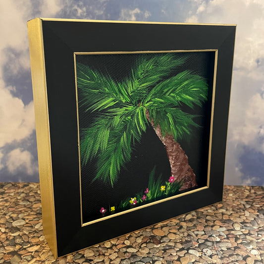 Original Painting of a Palm Tree with in Flowers Florida
