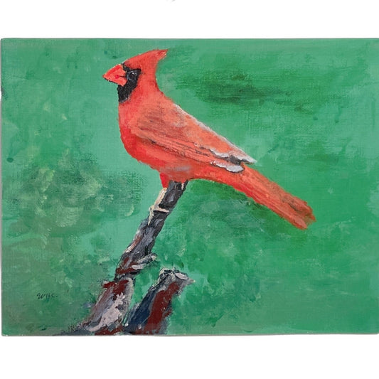 Cardinal Papa Red Bird Print of Original Painting