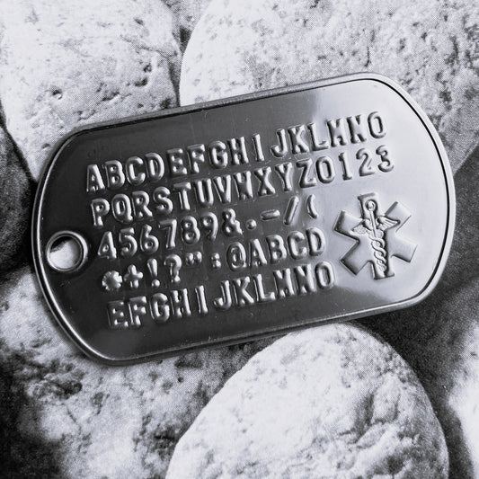 Gadow Jewelry Personalized Military Dog Tag Necklace with Medical Star of Life.