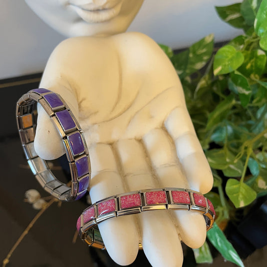 Purple or Pink Starter Bracelet for Italian Charms