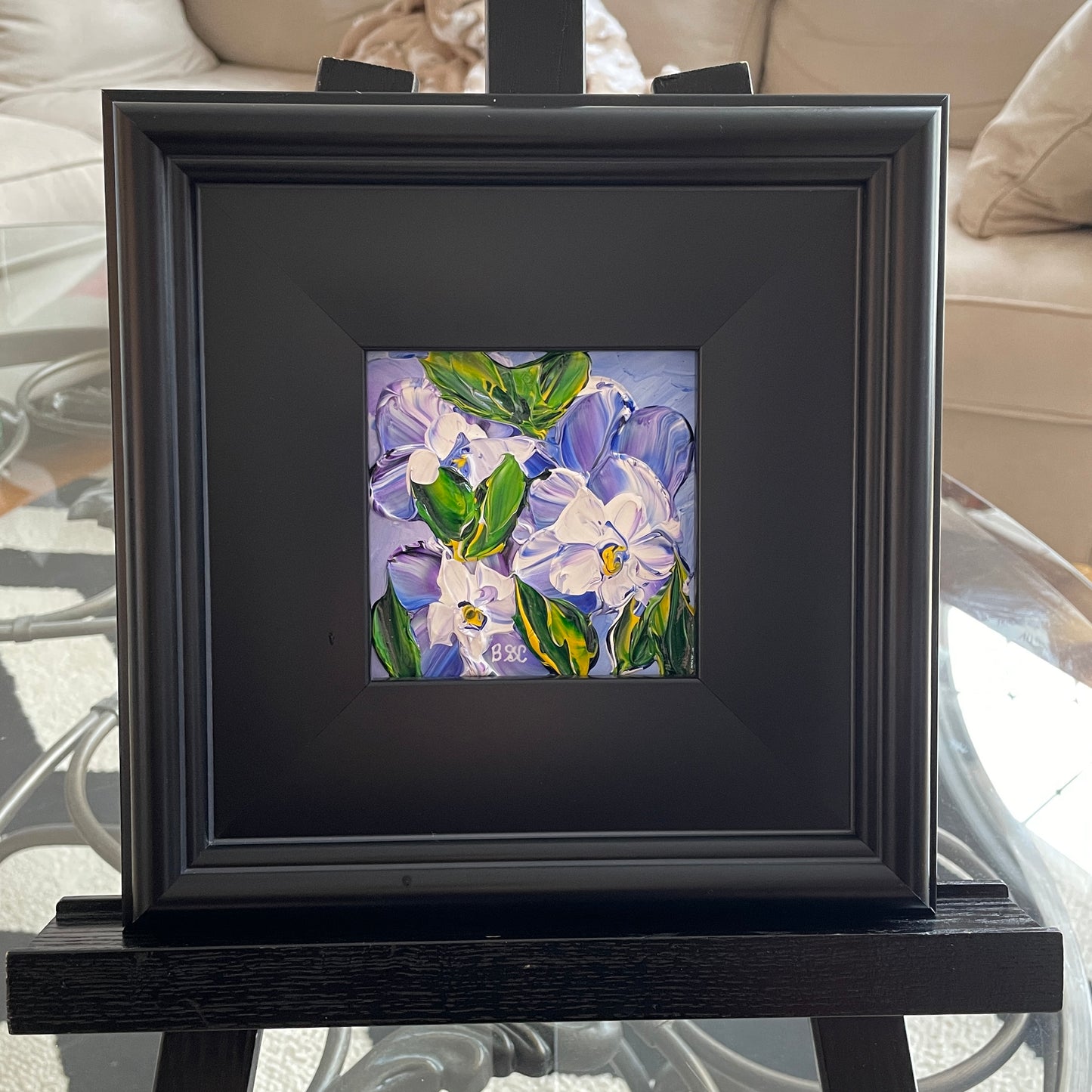 Original Painting of Purple and Blue Wildflowers by Brenda Gadow Clark