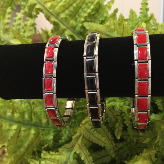 Red or Black Starter Bracelet for Italian Charms