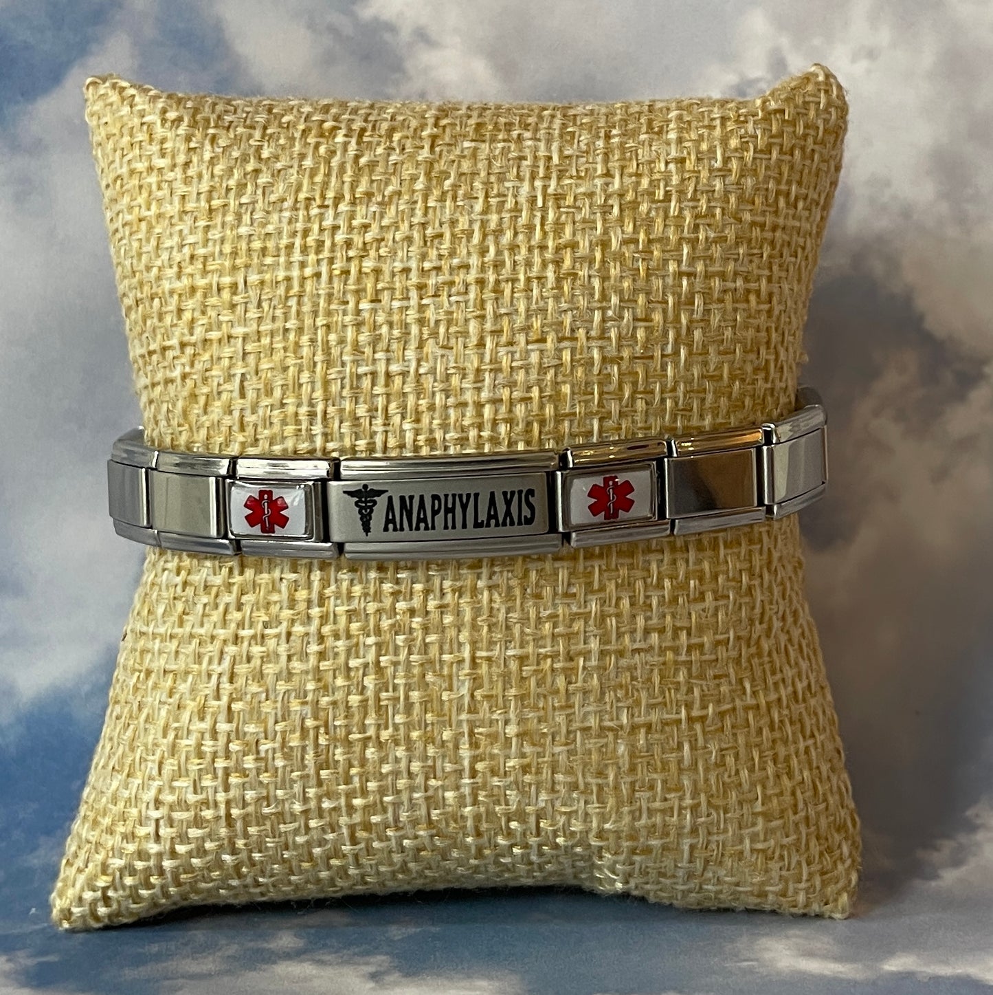 Anaphylaxis Medical Alert Bracelet Italian Charm Style