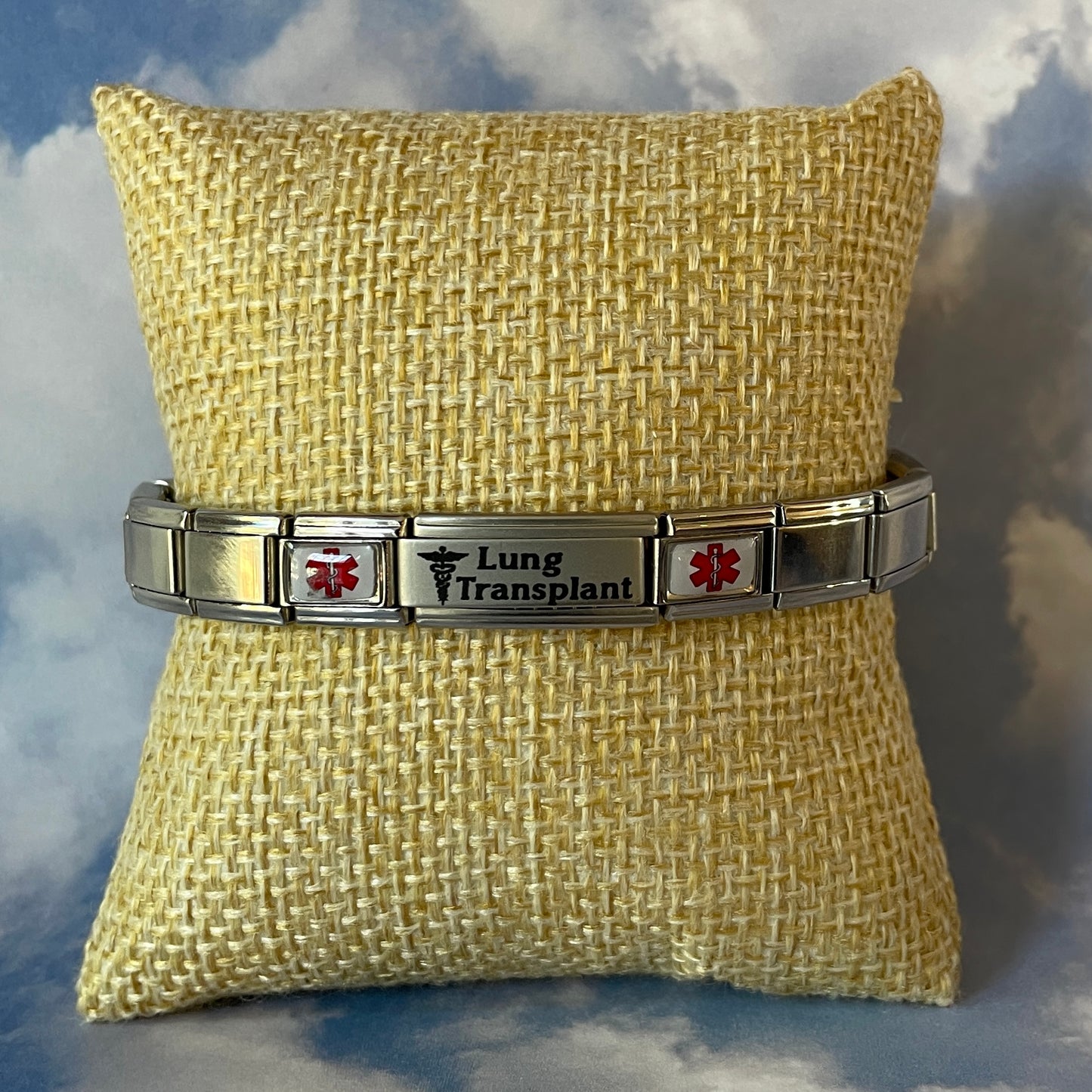 Gadow Jewelry Lung Transplant Medical Alert Bracelet Italian Charm Style