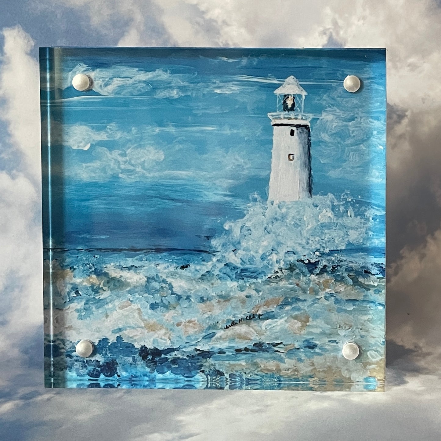 Thar She Blows Lighthouse Mini Print of Original in Frame