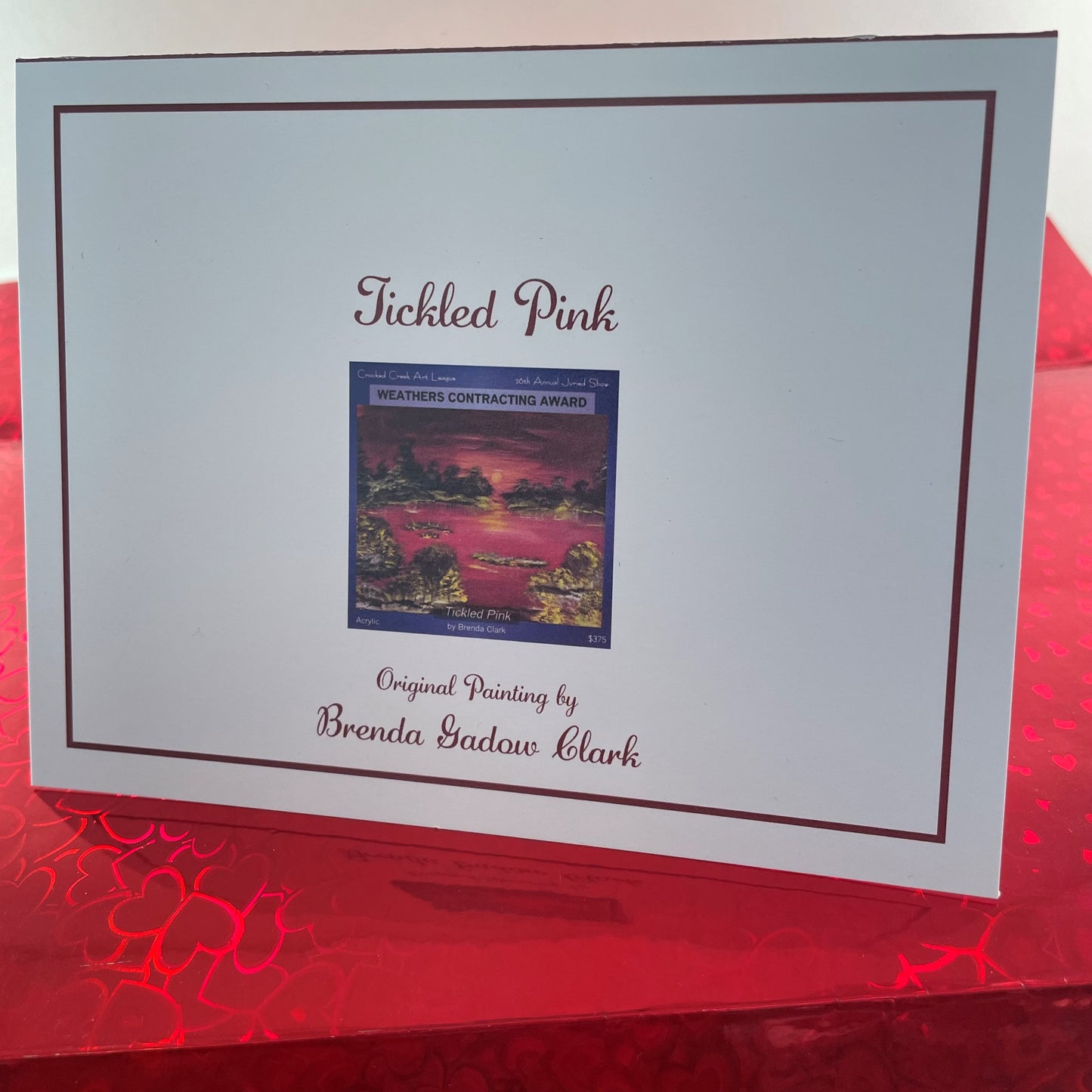 Greeting Note Card Called Tickled Pink