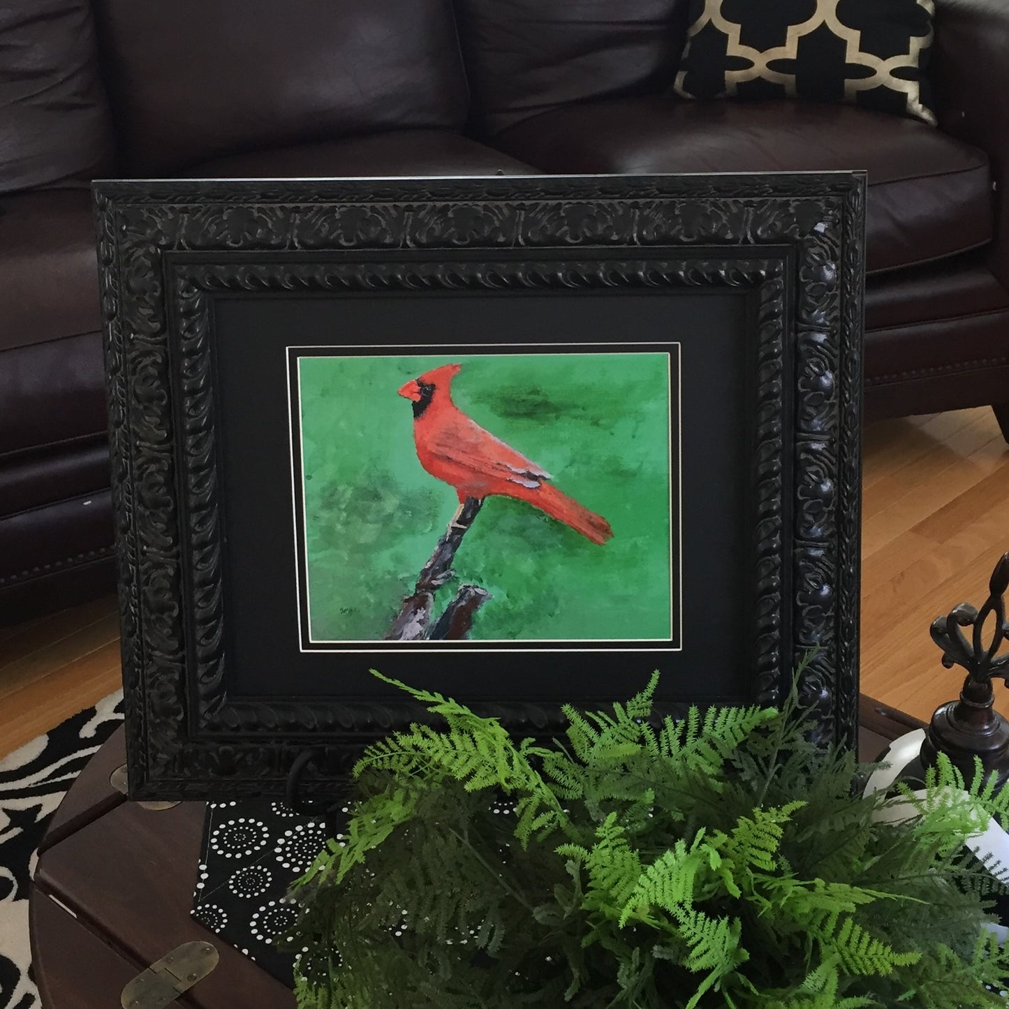 Cardinal Papa Red Bird Print of Original Painting